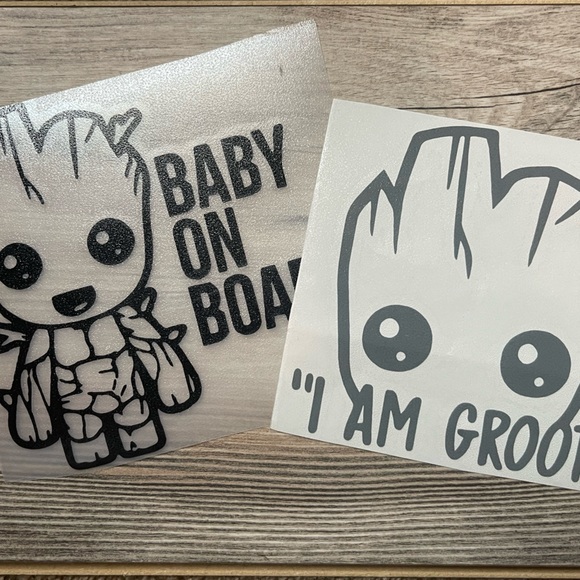 2 Custom Groot Vinyl Decals - Picture 1 of 4